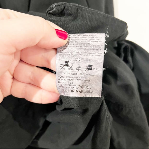 Maison Martin Margiela Black Cotton & Linen Button Front Blazer Jacket Size 40 - Picture 10 of 12